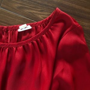 Loft by Ann Tayler Red Blouse Sz S